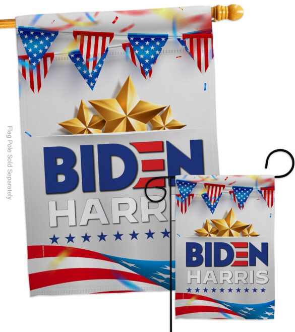 Biden Harris For 2020 - Patriotic Americana Vertical Impressions Decorative Flags HG170144 Made In USA - Image 3