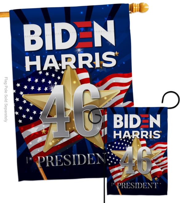 Biden Harris 46 - Patriotic Americana Vertical Impressions Decorative Flags HG170159 Made In USA - Image 3