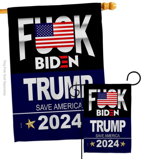 Fuck Biden Save America - Patriotic Americana Vertical Impressions Decorative Flags HG170188 Made In USA - Image 3