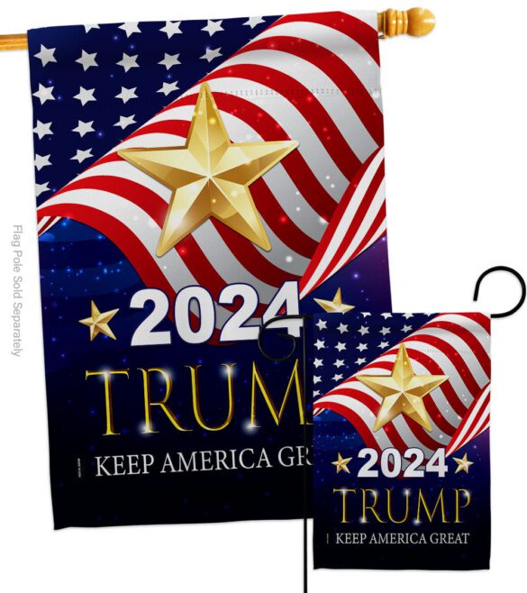 2024 Trump Keep America Great - Patriotic Americana Vertical Impressions Decorative Flags HG192181 Made In USA - Image 4