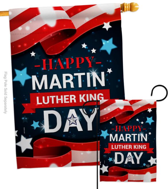 Happy Martin Luther King Day - Patriotic Americana Vertical Impressions Decorative Flags HG192386 Made In USA - Image 3