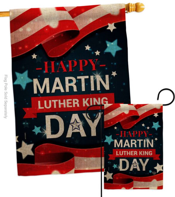 Happy Martin Luther King Day - Patriotic Americana Vertical Impressions Decorative Flags HG192386 Made In USA - Image 13