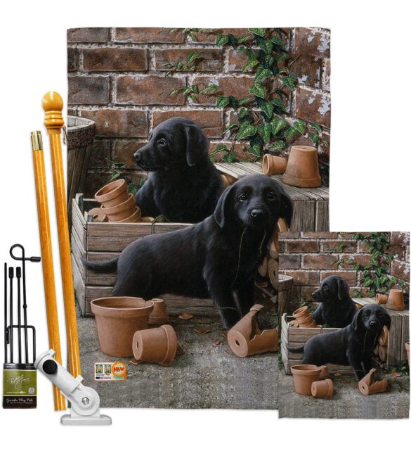 Black Lab Pups - Pets Nature Vertical Impressions Decorative Flags HG110007 Made In USA - Image 6