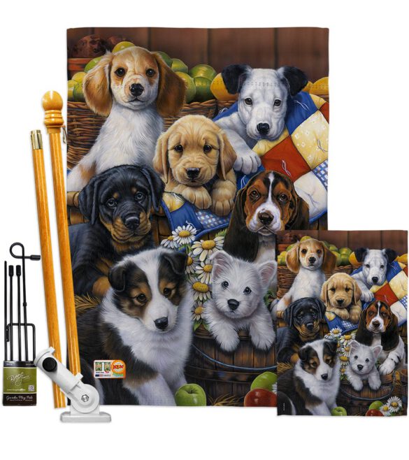 Country Bumpkin Puppies - Pets Nature Vertical Impressions Decorative Flags HG110049 Made In USA - Image 6