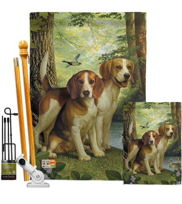 Beagles And Duck - Pets Nature Vertical Impressions Decorative Flags HG110068 Made In USA - Image 6