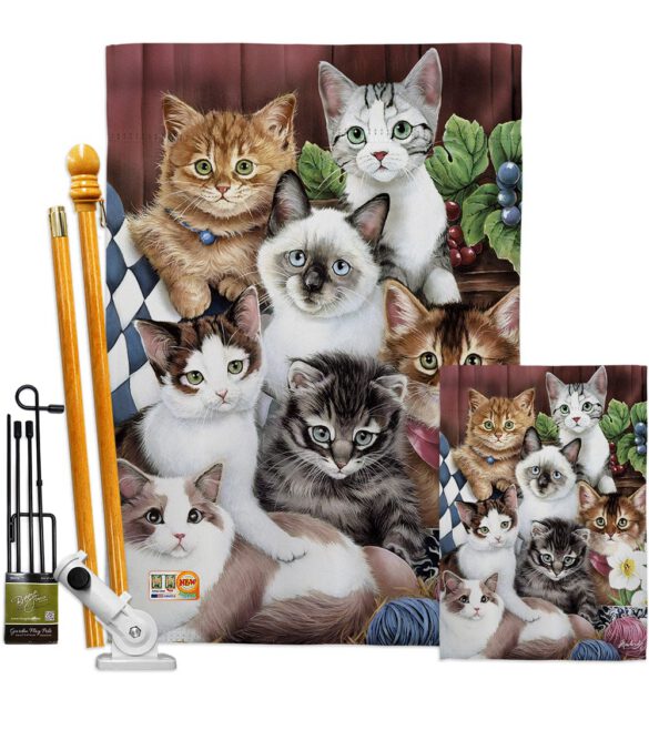 Cuddly Kittens - Pets Nature Vertical Impressions Decorative Flags HG110069 Made In USA - Image 6