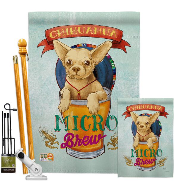 Chihuahua Micro Brew - Pets Nature Vertical Impressions Decorative Flags HG110098 Made In USA - Image 6