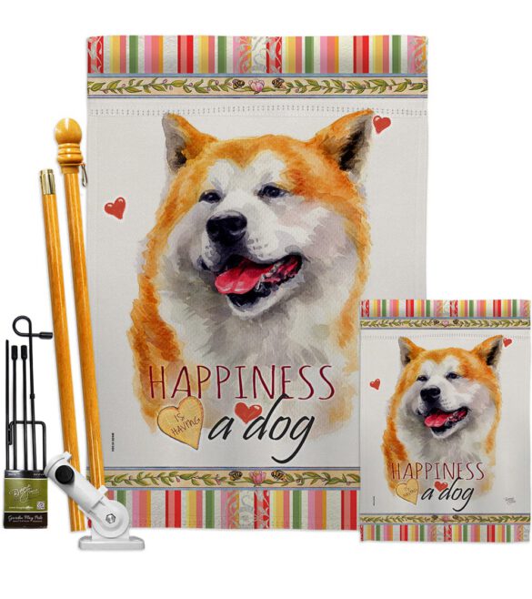 Akita Happiness - Pets Nature Vertical Impressions Decorative Flags HG110141 Made In USA - Image 7