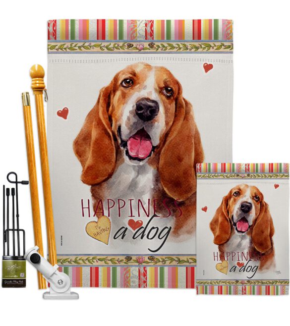 Basset Hound Happiness - Pets Nature Vertical Impressions Decorative Flags HG110149 Made In USA - Image 7