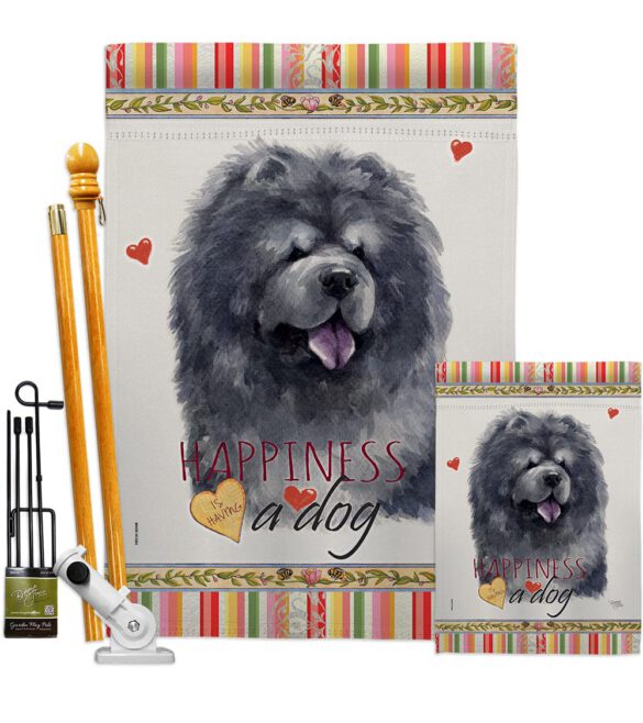 Black Chow Chow Happiness - Pets Nature Vertical Impressions Decorative Flags HG110156 Made In USA - Image 6