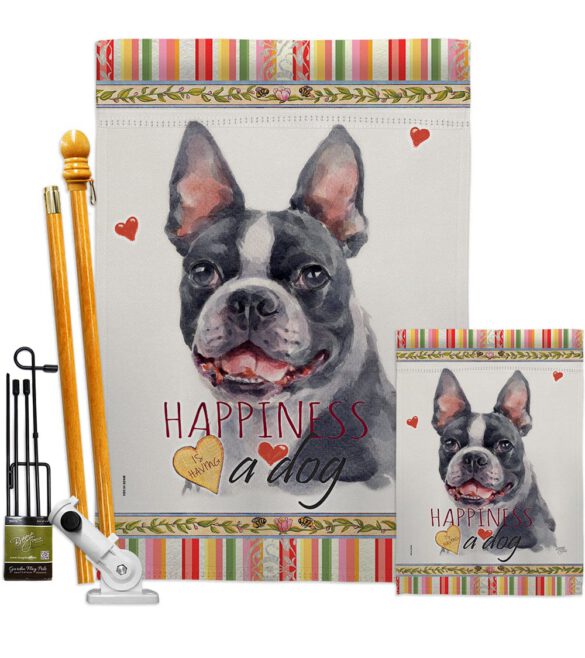 Boston Terrier Happiness - Pets Nature Vertical Impressions Decorative Flags HG110159 Made In USA - Image 6