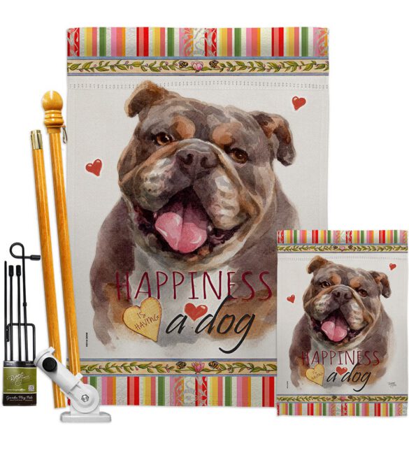 Chocolate Bulldog Happiness - Pets Nature Vertical Impressions Decorative Flags HG110244 Made In USA - Image 6
