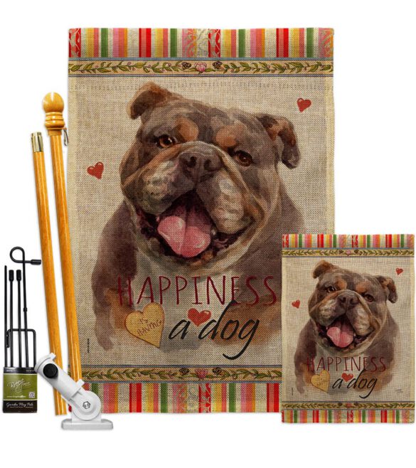 Chocolate Bulldog Happiness - Pets Nature Vertical Impressions Decorative Flags HG110244 Made In USA - Image 16