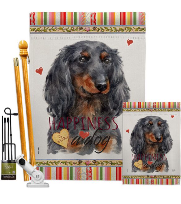 Blue Long Hair Dachshund Happiness - Pets Nature Vertical Impressions Decorative Flags HG110251 Made In USA - Image 6