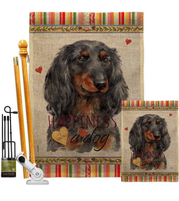 Blue Long Hair Dachshund Happiness - Pets Nature Vertical Impressions Decorative Flags HG110251 Made In USA - Image 16