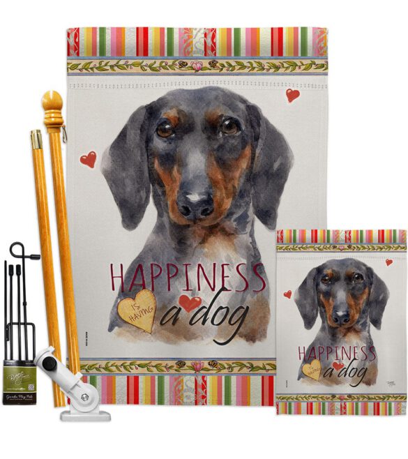 Black & Tan Dachshund Happiness - Pets Nature Vertical Impressions Decorative Flags HG110252 Made In USA - Image 6