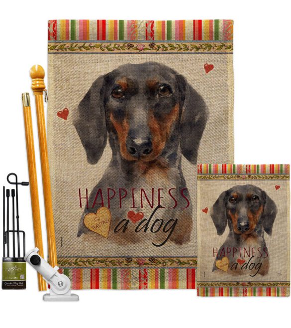 Black & Tan Dachshund Happiness - Pets Nature Vertical Impressions Decorative Flags HG110252 Made In USA - Image 16