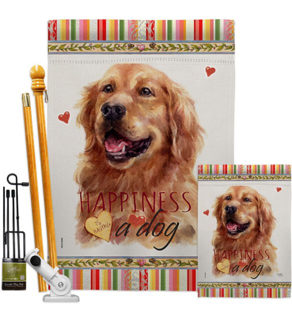 Dark Golden Retriever Happiness - Pets Nature Vertical Impressions Decorative Flags HG110255 Made In USA - Image 6