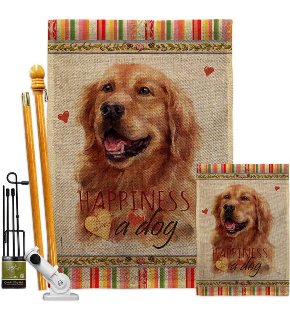 Dark Golden Retriever Happiness - Pets Nature Vertical Impressions Decorative Flags HG110255 Made In USA - Image 16