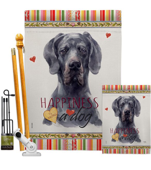 Black Great Dane Happiness - Pets Nature Vertical Impressions Decorative Flags HG110258 Made In USA - Image 6