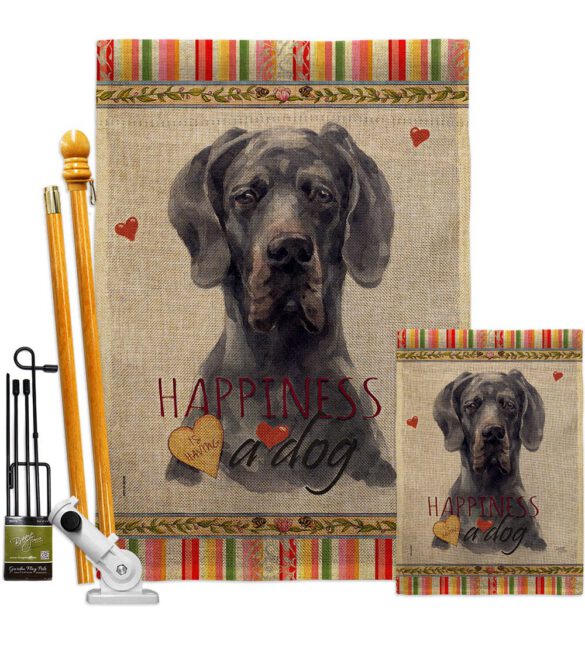 Black Great Dane Happiness - Pets Nature Vertical Impressions Decorative Flags HG110258 Made In USA - Image 16