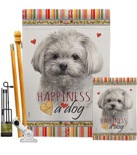 Cute Maltese Happiness - Pets Nature Vertical Impressions Decorative Flags HG110262 Made In USA - Image 6