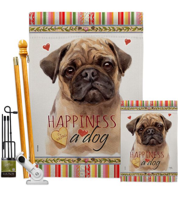 Fawn Pug Happiness - Pets Nature Vertical Impressions Decorative Flags HG110266 Made In USA - Image 6