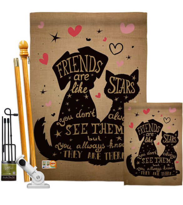 Friends are like Stars - Pets Nature Vertical Impressions Decorative Flags HG191085 Made In USA - Image 6