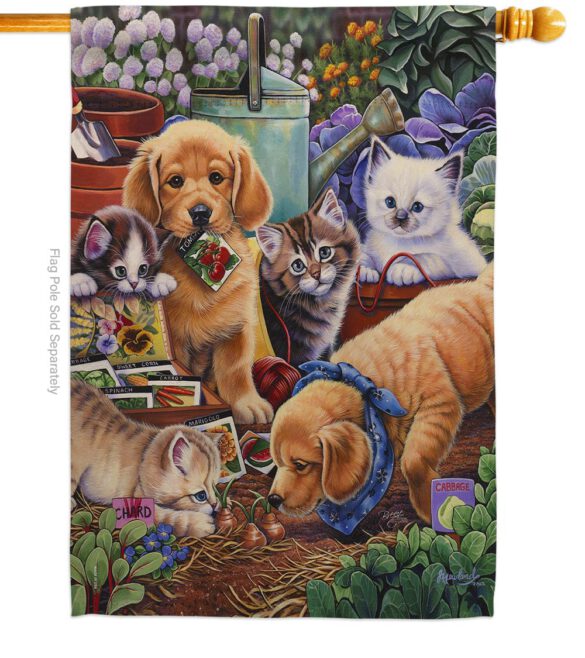 Helpful Garden Paws - Pets Nature Vertical Impressions Decorative Flags HG110045 Made In USA - Image 2