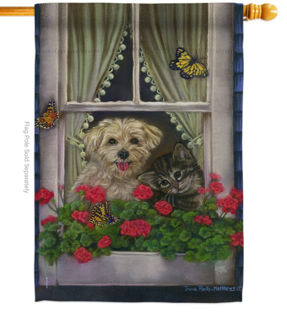 Faithfully Yours - Pets Nature Vertical Impressions Decorative Flags HG110056 Made In USA - Image 2