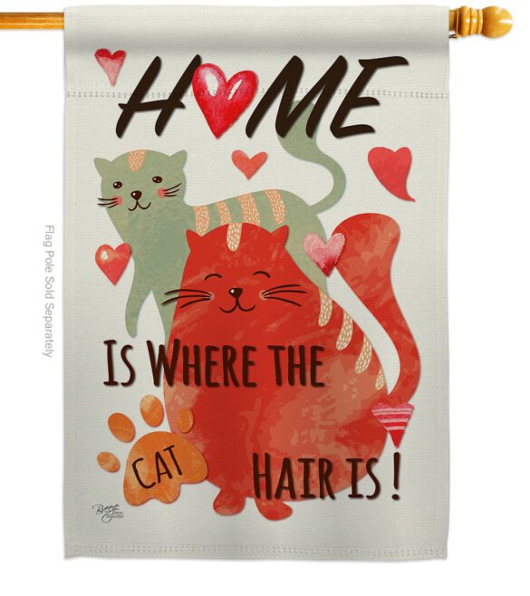 Furry Cat - Pets Nature Vertical Impressions Decorative Flags HG110078 Made In USA - Image 2