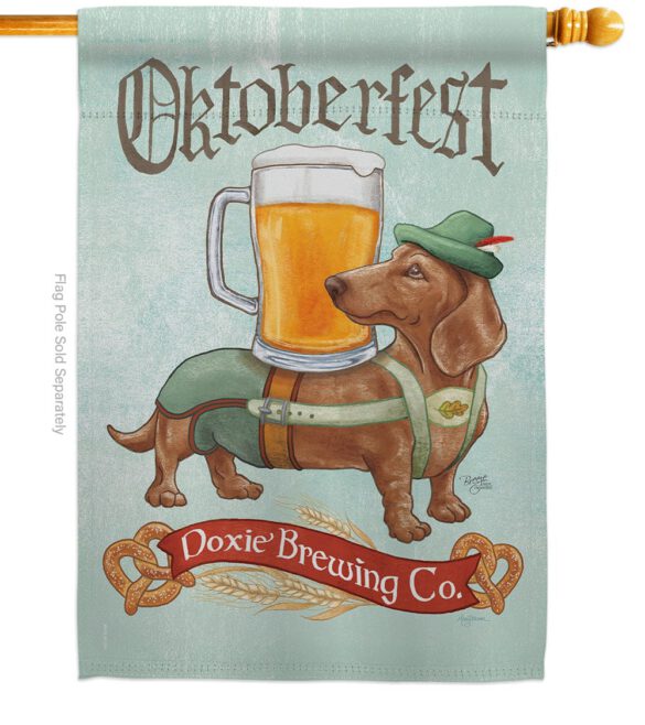 Doxie Brewing Co. - Pets Nature Vertical Impressions Decorative Flags HG110099 Made In USA - Image 2