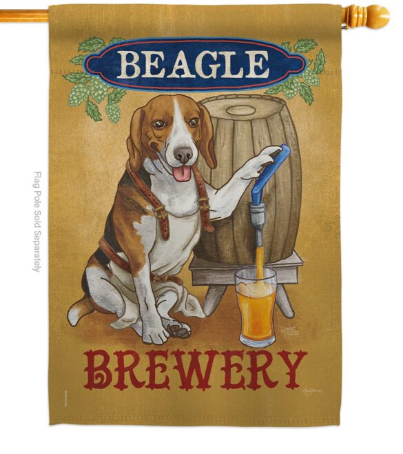 Beagle Brewery - Pets Nature Vertical Impressions Decorative Flags HG110101 Made In USA - Image 2
