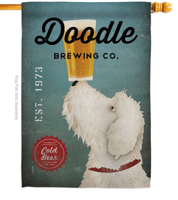 Doodle Brewing - Pets Nature Vertical Impressions Decorative Flags HG110112 Made In USA - Image 2