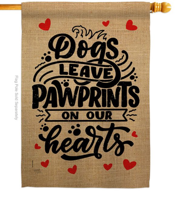 Dogs Leave Pawprints - Pets Nature Vertical Impressions Decorative Flags HG110130 Made In USA - Image 2