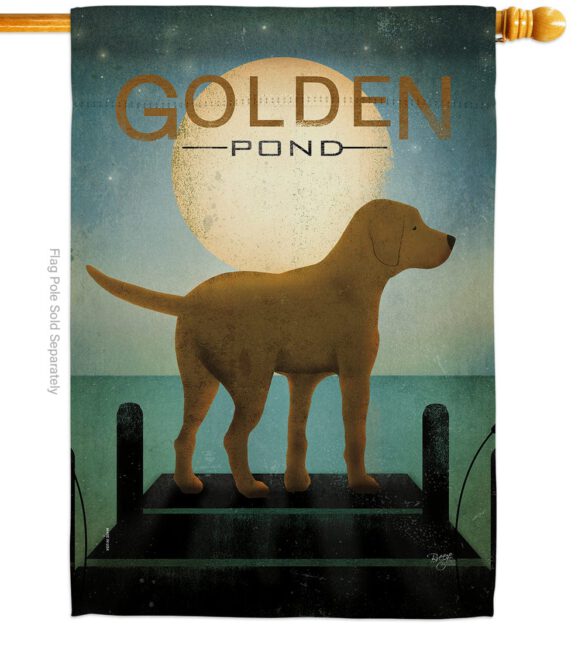 Golden Pond - Pets Nature Vertical Impressions Decorative Flags HG110135 Made In USA - Image 2