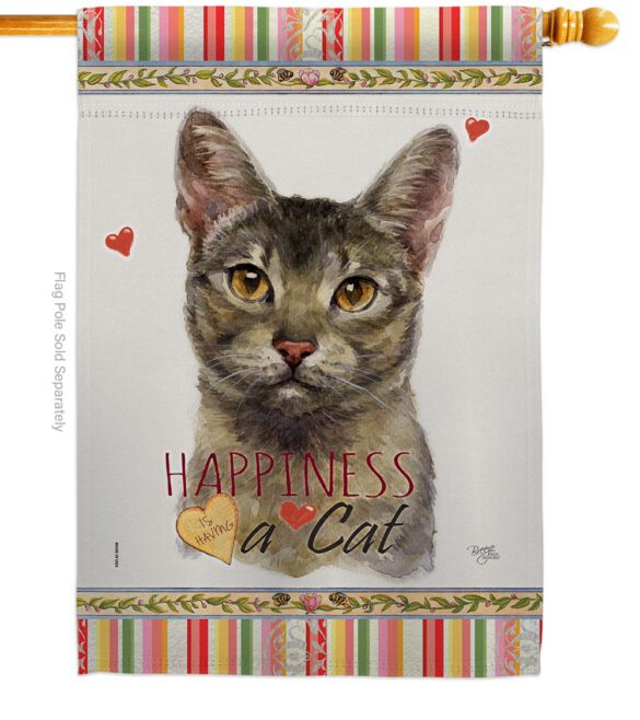Abyssiniar Happiness - Pets Nature Vertical Impressions Decorative Flags HG110140 Made In USA - Image 3