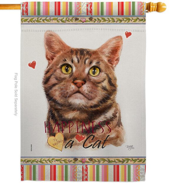 American Short Hair Happiness - Pets Nature Vertical Impressions Decorative Flags HG110147 Made In USA - Image 3