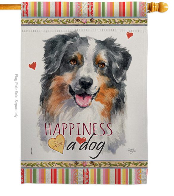 Australian Shepherd Happiness - Pets Nature Vertical Impressions Decorative Flags HG110148 Made In USA - Image 3