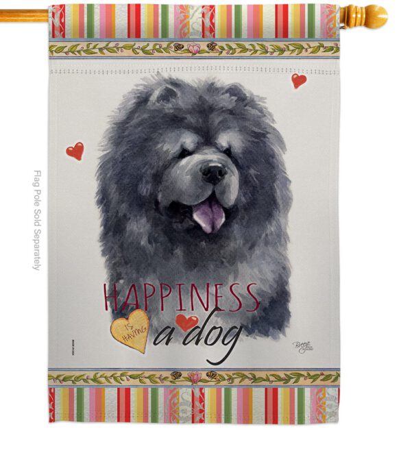 Black Chow Chow Happiness - Pets Nature Vertical Impressions Decorative Flags HG110156 Made In USA - Image 2