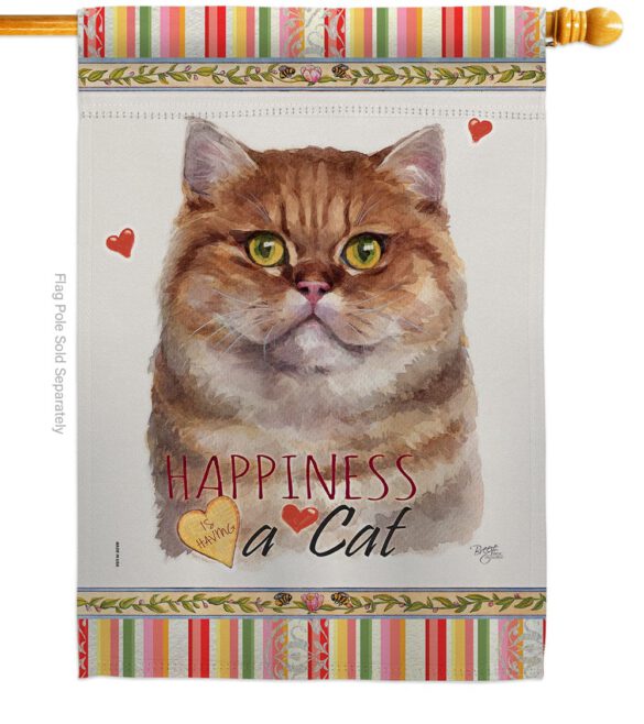 British Short Hair Happiness - Pets Nature Vertical Impressions Decorative Flags HG110161 Made In USA - Image 2