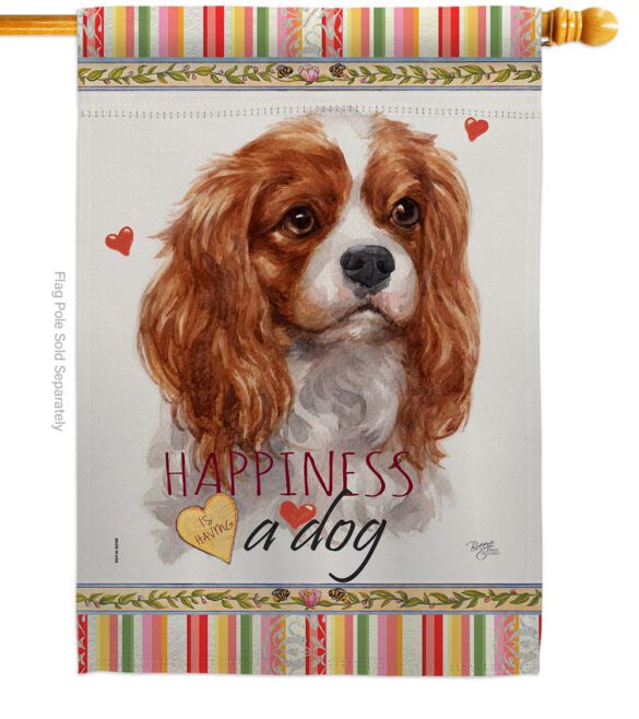 Charles Spaniel Happiness - Pets Nature Vertical Impressions Decorative Flags HG110165 Made In USA - Image 2