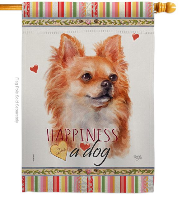 Brown Chihuahua Happiness - Pets Nature Vertical Impressions Decorative Flags HG110166 Made In USA - Image 2