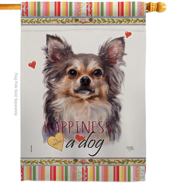 Chihuahua Happiness - Pets Nature Vertical Impressions Decorative Flags HG110168 Made In USA - Image 2