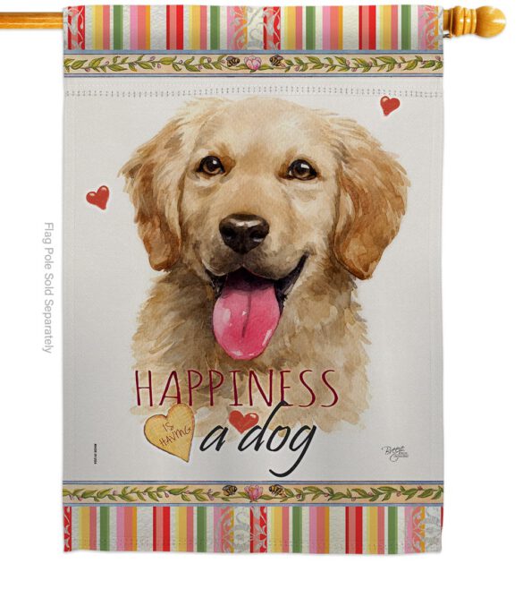 Golden Retriever Happiness - Pets Nature Vertical Impressions Decorative Flags HG110180 Made In USA - Image 2
