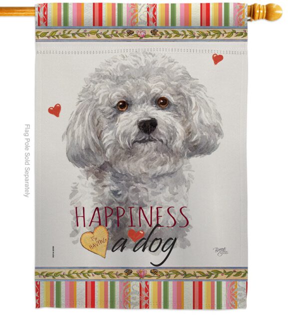 Bichon Frise Happiness - Pets Nature Vertical Impressions Decorative Flags HG110184 Made In USA - Image 2