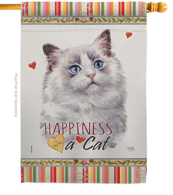 Bicolor Ragdoll Happiness - Pets Nature Vertical Impressions Decorative Flags HG110212 Made In USA - Image 2