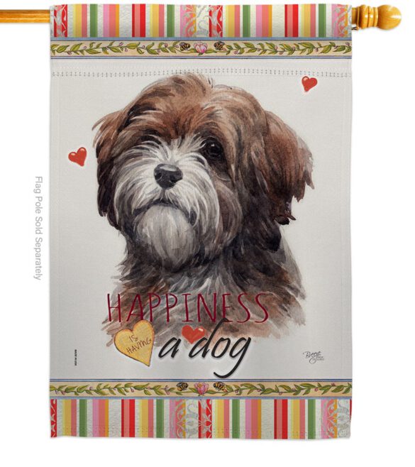 Brown Tibetan Terrier Happiness - Pets Nature Vertical Impressions Decorative Flags HG110229 Made In USA - Image 2