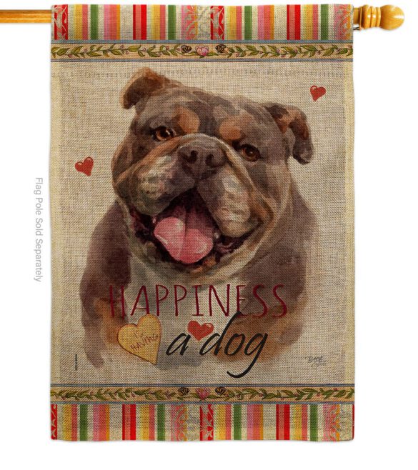 Chocolate Bulldog Happiness - Pets Nature Vertical Impressions Decorative Flags HG110244 Made In USA - Image 12