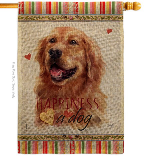 Dark Golden Retriever Happiness - Pets Nature Vertical Impressions Decorative Flags HG110255 Made In USA - Image 12